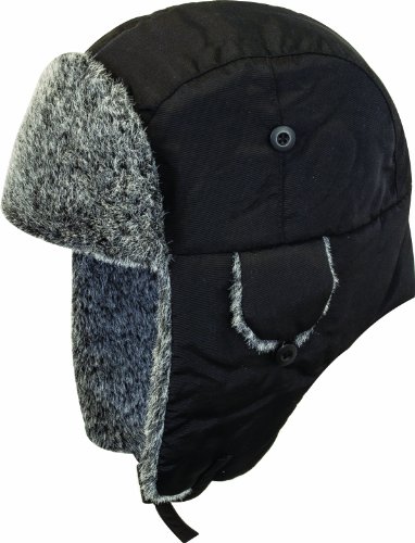 HIGHLANDER - Cappello Invernale di Pelliccia, Nero...