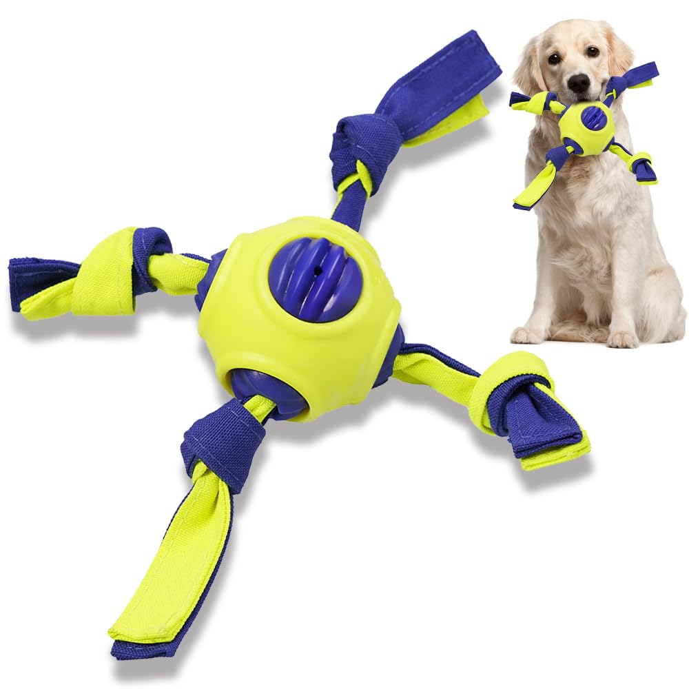Hundespielzeug Ball mit Riemen, interaktives Hundespielzeug zum Tauziehen, Welpengeburtstagsgeschenke, Hundespielzeug, Hundespielzeug, Wasserspielzeug, langlebige Hundespielzeuge Bälle für
