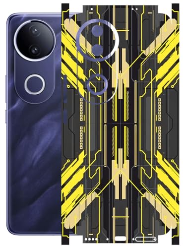 Image of AtOdds - Full Body Back Screen Guard Protector Film - Lamination Wrap Skin Sticker Compatible with VIVO T4R (5G) | Scratchproof Matte Finish (Cyber Yellow)