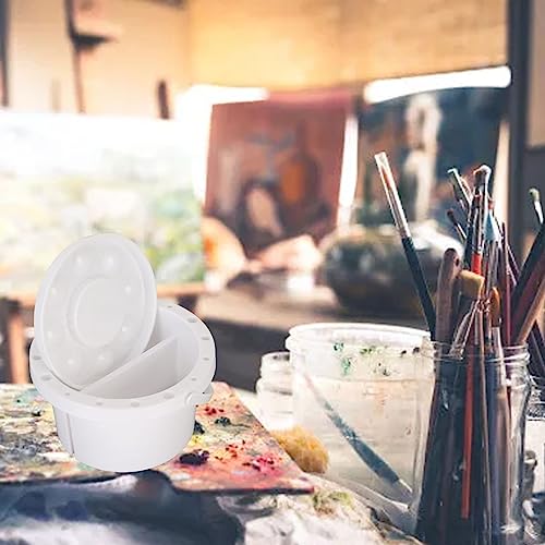 Image of Collapsible Paint Brush Washer Artist Water Cup with Thickened Anti Slip Base Portable Brush Holder and Palette for Watercolor Acrylic Oil Painting Art Supplies