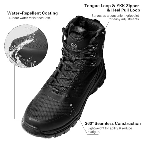 Men's Waterproof Hiking Boots Non Slip Work boot for men lightweight Treeking Shoes Black Tactical Combat botas de trabajo para hombre2