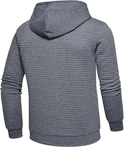 Men's Jacquard PlaidCloth Lightweight Zipper Hoodie Sweatshirt Jacket4