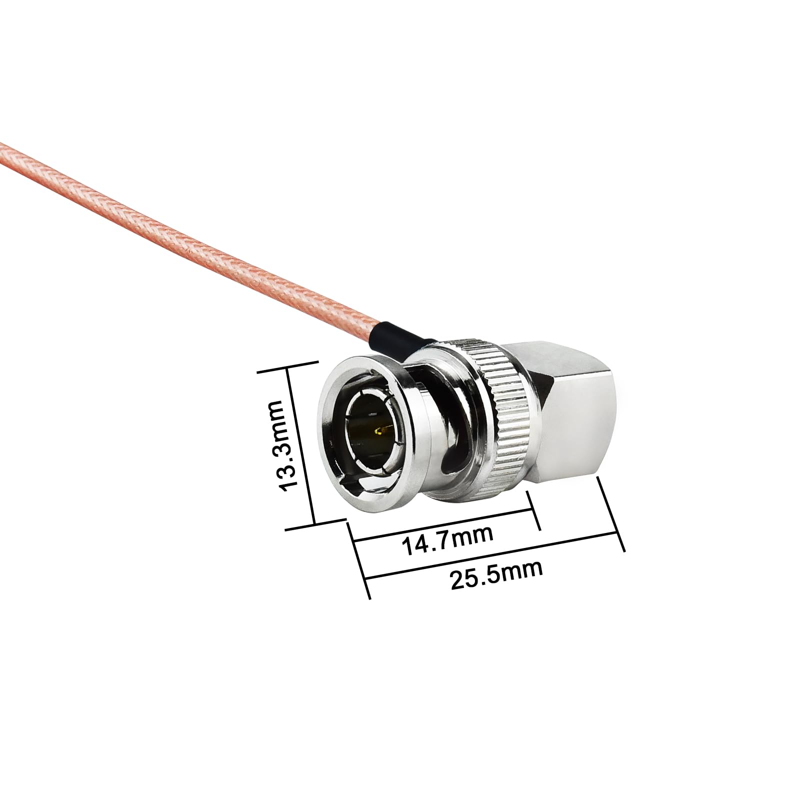 urcianow Din 1.0/2.3 Male to BNC Right Angle male RG179 50CM SDI Cable RF Coaxial Adapter Extension Cable Communication System for Radio - Video Equipment (2 PCS) - Image 2