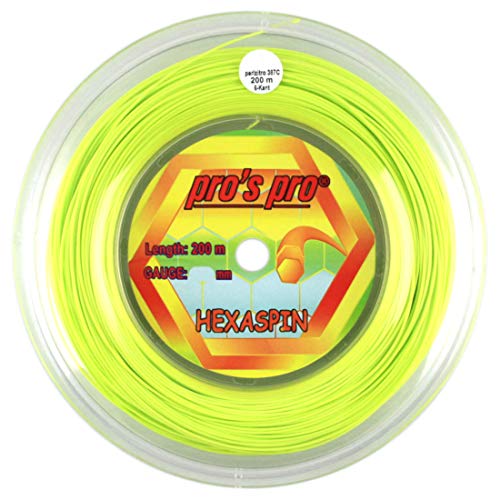 Pro's Pro Hexaspin Tennis String - 200m Reel - 1.30mm - Lime