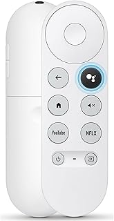 Replacement Remote Control-to-Google-Chromecast, for Google TV Streamer 4K | Replacement device for Snow Google Chromecast TV 4K/HD and Google TV Streamer 4K, Voice Search, 2 Shortcuts, ABS Material
