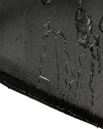 Image of NEWBELLA Women's Vegan Leather Tote Bag with Multiple Pockets and Push-Lock Closure, Black