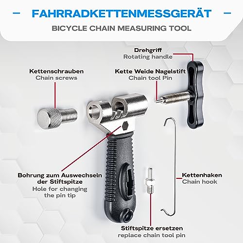 WATSABRO Kettennieter Fahrrad,Fahrradketten Nieten und Kettenschloss Zange,4 Paar Fahrradketten Nieten,Fahrradketten Reparatur Set 2.0 für 6-12 Fach Fahrradkette Werkzeug Set