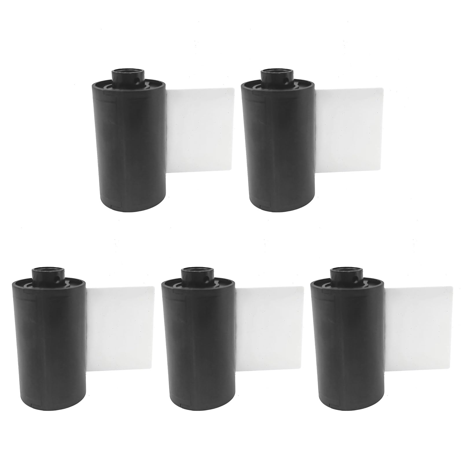 Moynagh Pack Of 5 Reloadable Film Canisters For 35mm/135mm Cameras, High Durability, Easy Loading, Black Plastic