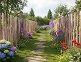 Sevico Staketenzaun imprägniert Haselnuss Holzzaun Haselnussholz Zaunlatte Rollzaun Kastanienzaun Gartenzaun 80 cm x 5m, Lattenabstand: 7-8 cm