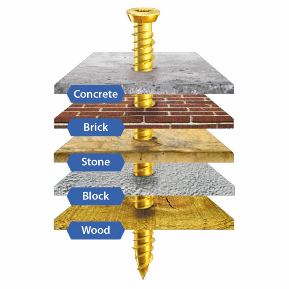 TIMCO Concrete Screws Flat Countersunk - Yellow - 7.5 x 60 - Bag of 85, 7.5 x 60mm - Image 2