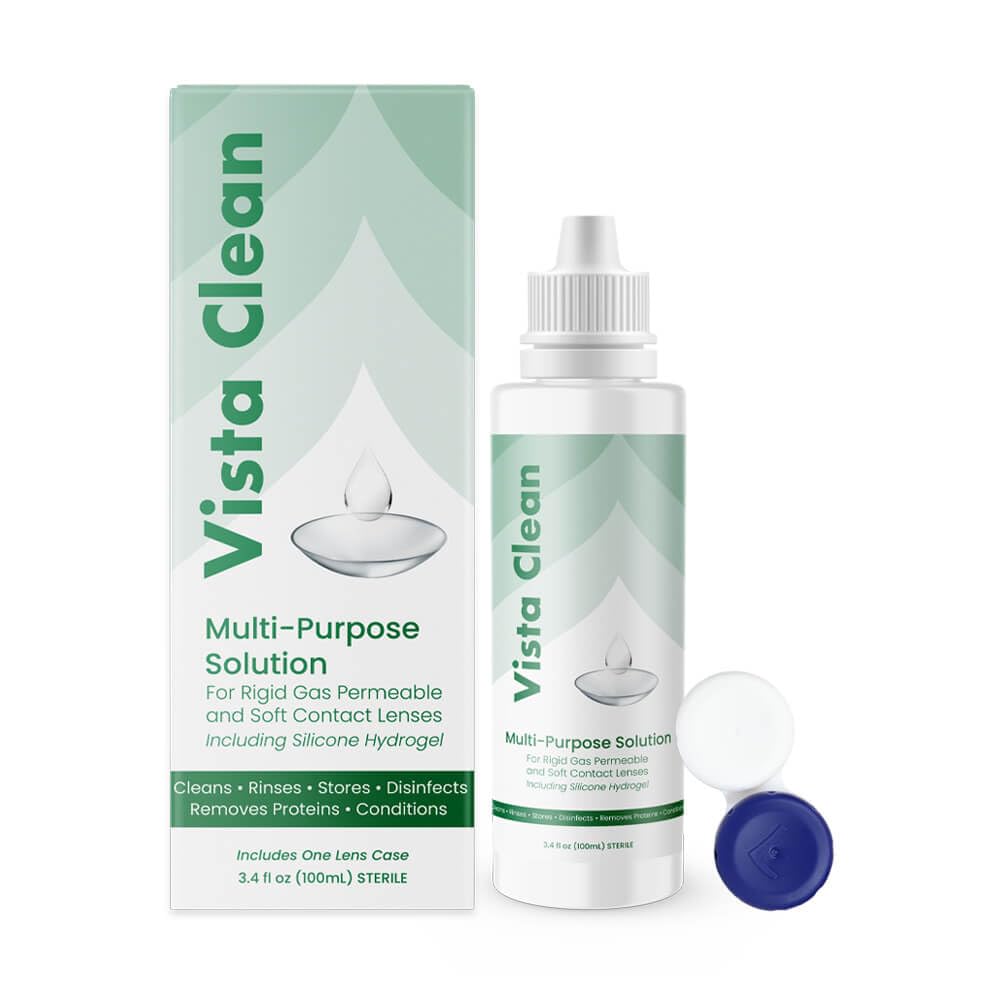 Vista Clean Multi-Purpose Solution for Scleral and Gas Permeable Contact Lenses Includes Lens Case 3 4 fl oz