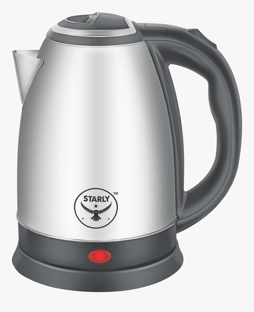 starly ignite kettle | stainless steel electric kettle 1.8 litre, 1500 watts, fast boiling portable kettle | power indicator | dry run protection | auto cut off | 360 degree rotatable (silver)