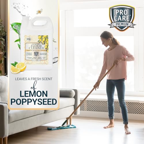 Image of ProCare Floor Cleaner Ready to Use Lemon Poppyseed - Household Supplies for Mopping - Vinyl, Wood, Tile, Stone, Laminate, Bathroom Cleaner, Grout Cleaner - 1 Gallon