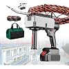 15m Electrician Stringing Threading Machine, Cable Insertion & Extraction Tools, Professional Wall Threading Wire Machine & Punch Down Tool, One-Click Threading, with Tool Bag,2-battery