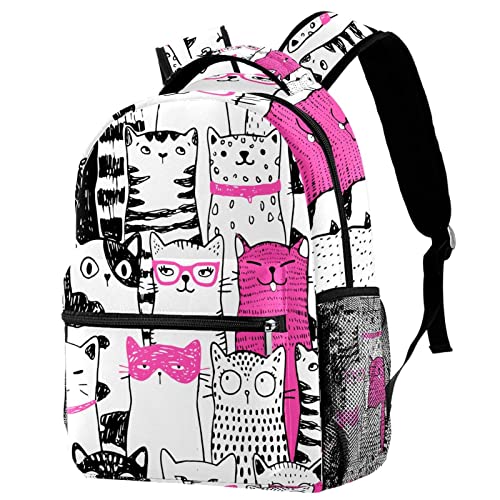 Sac à dos voyage chat gris médium avec porte-bouteille