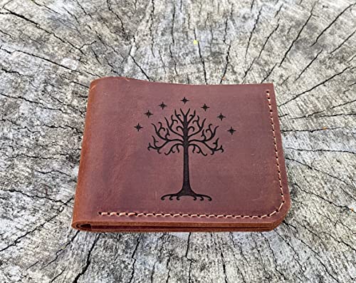 Tree Of Gondor Wallet, Lord Rings Wallet, Gift for Him, Mens Wallet, Handmade Leather Wallet, Hobbit, Mens Gift For Father, Husband Gift, Boyfriend Gift k324
