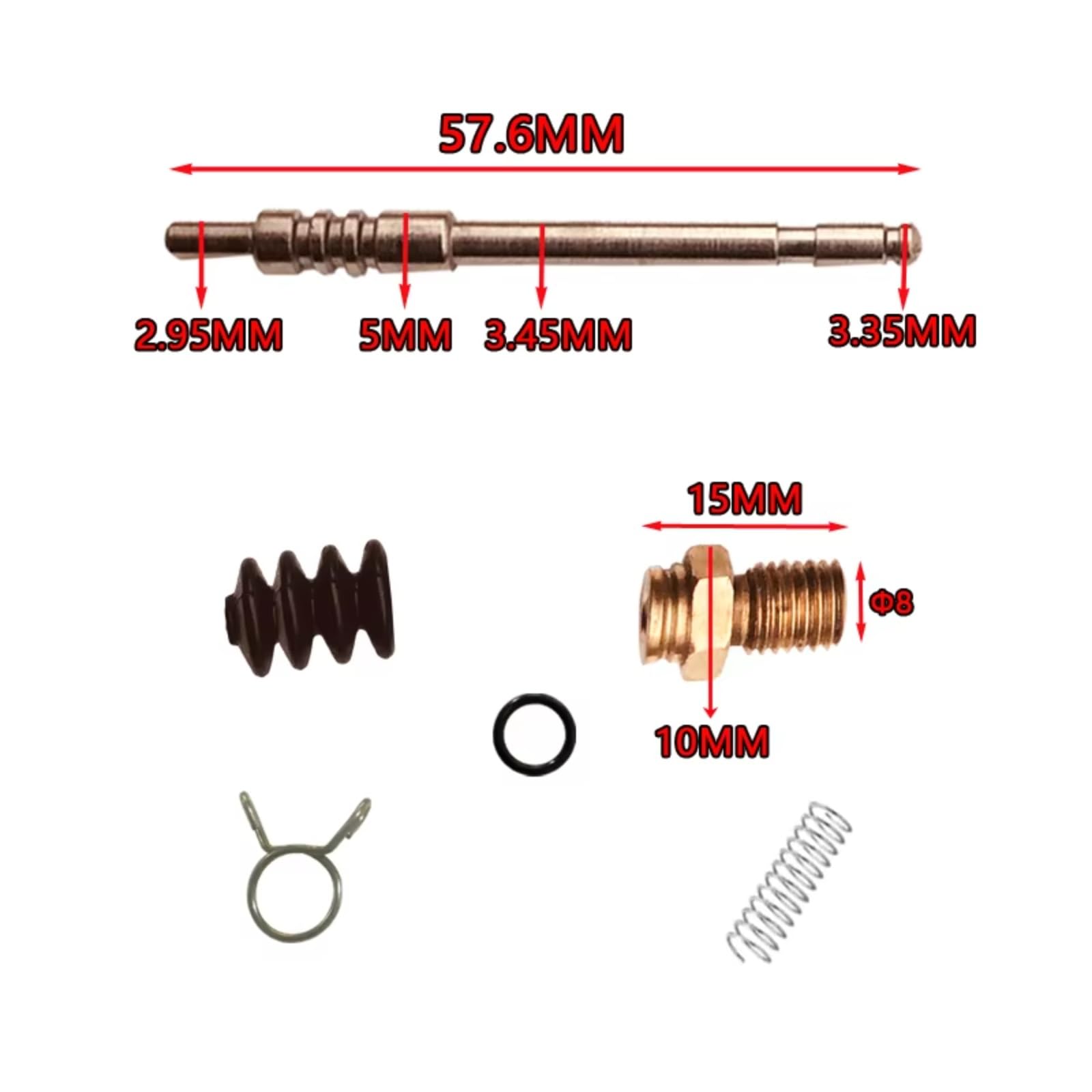 Compatible con Piaggio para 125 para BYQ125T Kit De Reconstrucción De Carburador Membrana Deslizante De Diafragma Válvula De Aguja Sellado De Junta Kit reparación carburador(Type 5)
