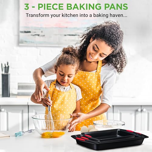 NutriChef-3-Piece-Baking-Pan-Set-Premium-Nonstick-Carbon-Steel-Bakeware-w-Silicone-Handles-Includes-Large-Medium-Small-Pans-for-Baking-Roasting-PFOA-PFOS-PTFE-Free-Black NutriChef 3 Piece Baking Pan Set Premium Nonstick Carbon Steel Bakeware w Silicone Handles Includes Large Medium Small Pans for Baking Roasting PFOA PFOS PTFE Free Black