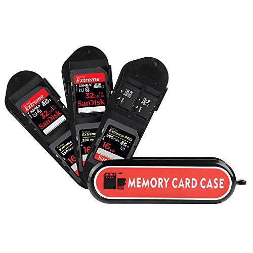 7 Slots Memory Card Carrying Case Holder Storage Organizer - Swiss Army Knife Type Design - Fits 5X SD, 2X Micro SD