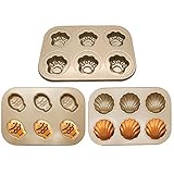 Dream DIY マドレーヌ型 ケーキ金型 マフィン型 ドーナツ型 6ケ取 シリコン加工 天板 お菓子型(3個セットA) Dream DIY マドレーヌ型 ケーキ金型 マフィン型 ドーナツ型 6ケ取 シリコン加工 天板 お菓子型(3個セットA)