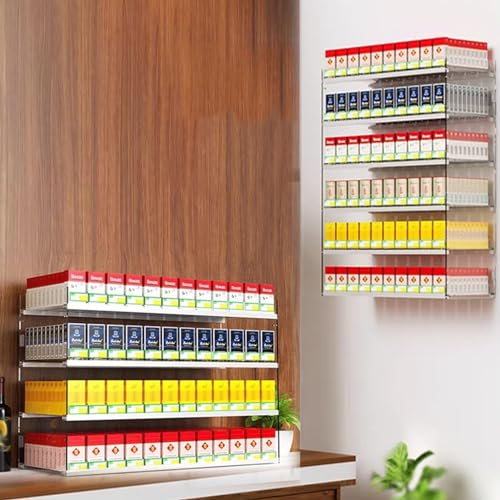 Empujador automático de cigarrillos en estante rectangular transparente de acrílico 3