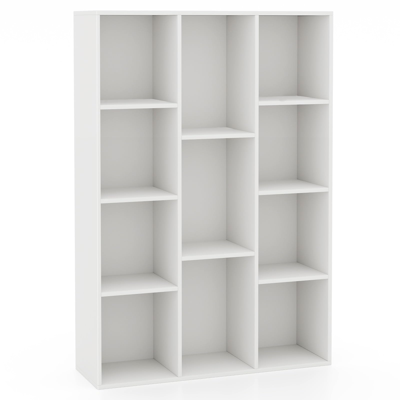 KOMFOTTEU Libreria Aperta con 11 Scomparti, Libreria a Cubi, Arredamento Casa, Scaffale da Ufficio, 74 x 24 x 106 cm (Bianco)