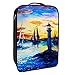 Boîte de rangement pour chaussures de voyage et usage quotidien pour peinture à l'huile de vieux phare, portable, étanche, jusqu'à 12 m avec double fermeture éclair et 4 poches