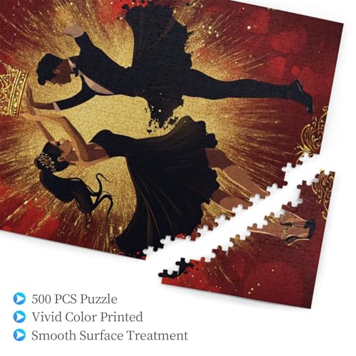 Puzzle de Madera Elegant Ballroom Dancer Duo de 500 piezas para Adultos, Arte con Corona Regal y Purpurina, Ideal para Decoración y Entusiastas de la Danza miniatura 4