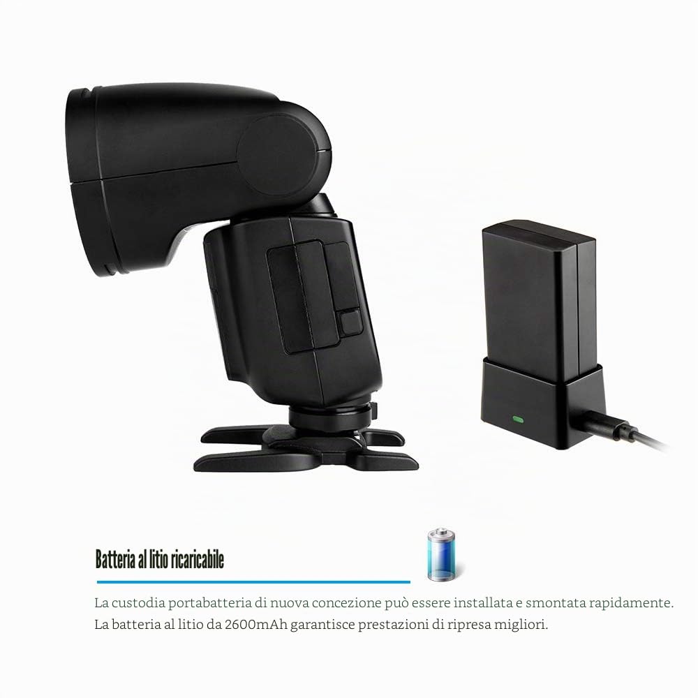 Godox V1C Professional Speedlite Speedlight Round Head Wireless 2.4G Replacement for Canon EOS Series 1500D 3000D 5D Mark lll 5D Mark ll for Wedding Portrait Studio Photography