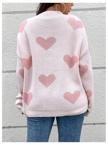 Verdusa Women's Plus Size Printed Long Sleeve Pullovers Crew Neck Loose Knitted Sweaters2