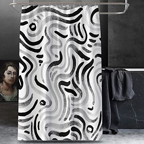Rideau de douche abstrait noir KnSam pour une ambiance moderne et design