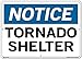 Vestil SI-N-66-E-PS-040 Notice Sign Polystyrene .040" Overall Size Tornado Shelter , 14.5" Height, 20.5" Wide, 0.04" Length