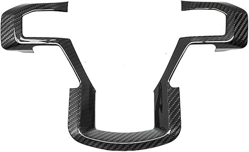 Cubierta de marco de botón de volante de fibra de carbono real compatible con Ford F150 F-150 compatible con accesorios de coche Raptor 2015-2020