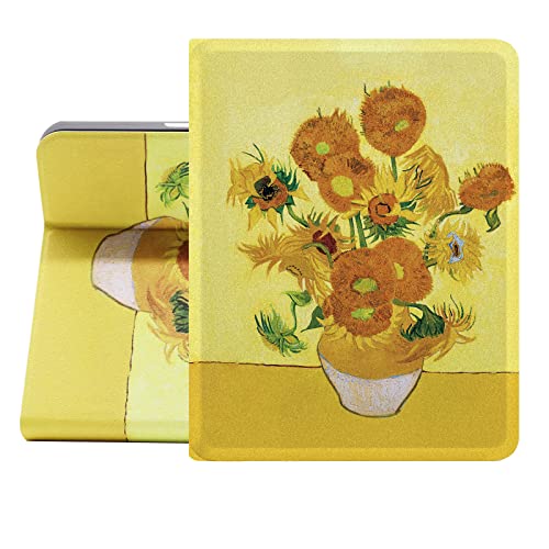 Berkin Arts Custodia iPad Air 11' M3/M2 2025/2024, Cover iPad Air 6/5/4 Generazione (10,9 Pollici Modello 2022/2020) Premium Pelle per Custodia Post impressionismo (Van Gogh-Girasole)