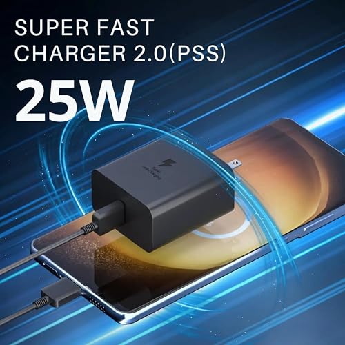Image of 25W C-Type Super Fast Adapter (2025 Model) Compatible with Samsung Galaxy S /A /M /F /Z Series | Super Fast Charger Adapter for S24 /S23 / M05 /M06 /M16 /M35 /M56 / F15 /A15 /F06 /F34 /F14 /F54 / A35 /A55 /A56 (Black)