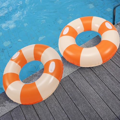 Image of 2 PCS Inflatable Pool Floats for Swimming Pool Party Lake Beach Adults - Floaties Pool Tubes Swim Rings Tubes Floaties for Beach Pool Party Decorations