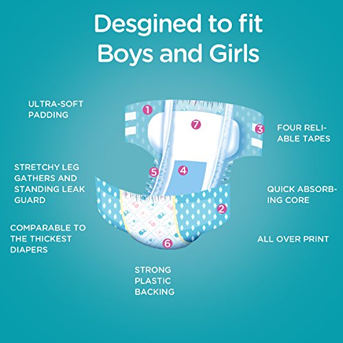 Image of Littleforbig Adult Printed Diaper 10 Pieces - Little Trunks (Large 36 inch-46 inch)