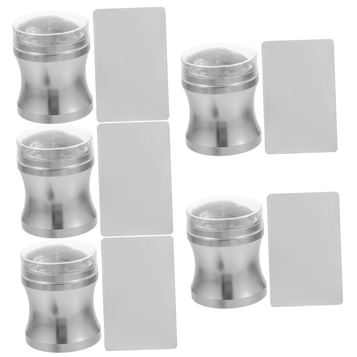 5juegos Estampadores De Uñas De Silicona Para Arte De Uñas Herramientas De Manicura Para Estampado Francés Cabezal Transparente y Raspador