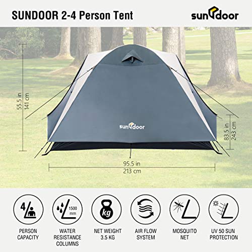 Carpa ligera para camping 2-4 personas resistente y fácil armado miniatura 6