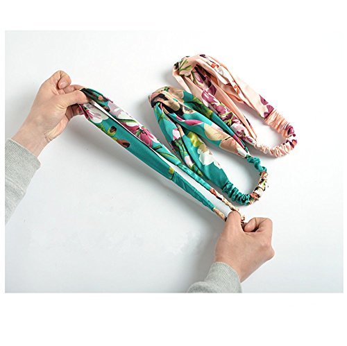 Model Worker 6 Pcs Women Girls Headband Boho Floral Silk Satin Hair Band Twisted Turban Head Wrap For Sports Or Fashion #TOP3