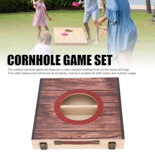 Cornhole Game Set Portable Foldable Interactive Water Endurance Bean Bag Toss Game for Party Camping Outdoor Backyard (Red Circle)