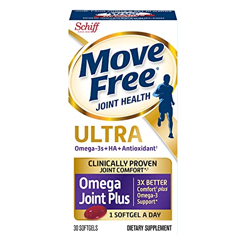 Omega-3s Plus HA & Antioxidant, Move Free Ultra Omega (30 Count In A Box), Joint Health Supplement with Omega-3 Krill Oil and Hyaluronic Acid