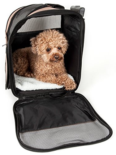 Pet Life Wheeled Collapsible Breathable Airline Approved Travel Pet Dog Carrier, One Size, Brown #TOP2