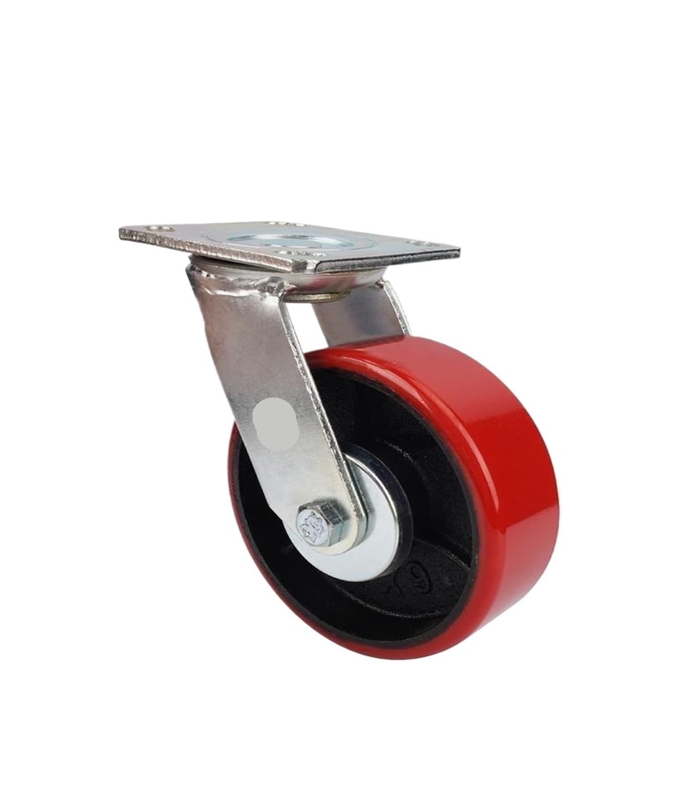 1 Piece 6-inch cast Iron Polyurethane (pu) Double Bearing Brake Heavy-Duty Caster/Warehouse handling Turnover Trolley Wheel(Brake Wheel)