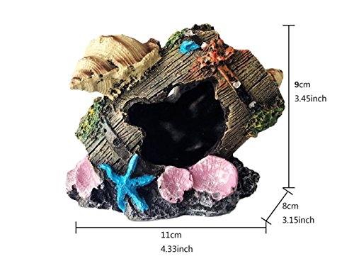 Miracliy Broken Barrel Aquarium Decorations for Fish Tank, Resin Broken Barrel Cave Decor for Betta Fish House