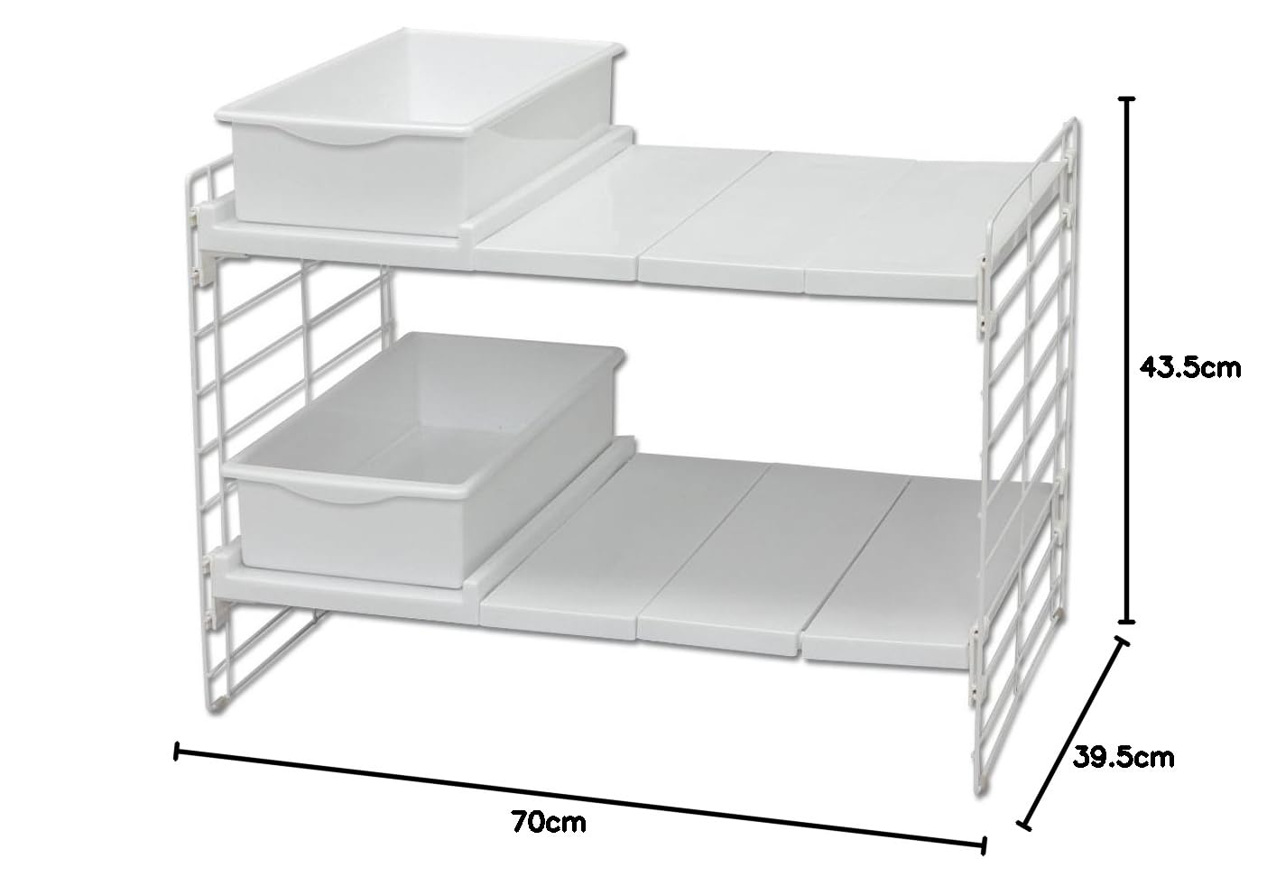 Amazon.co.jp: アイリスオーヤマ シンク下 マルチ伸縮棚 2段 幅45~70