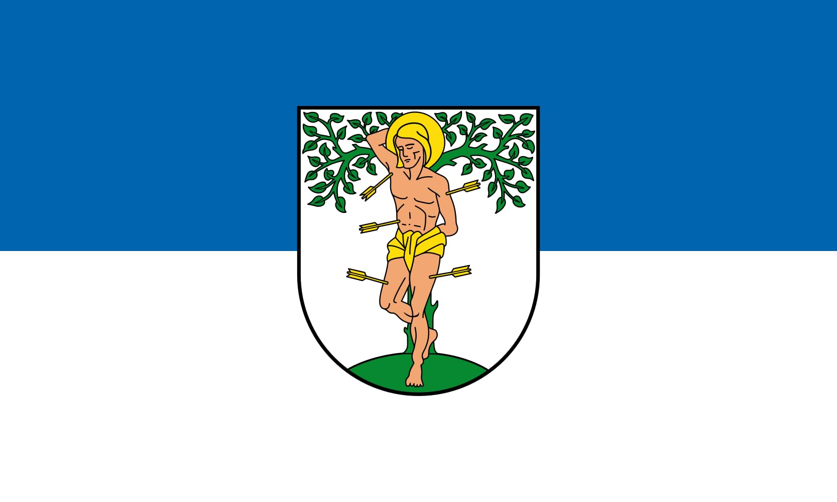 Drapeau Blieskastel grand format pavillon horizontal pour mairie et association