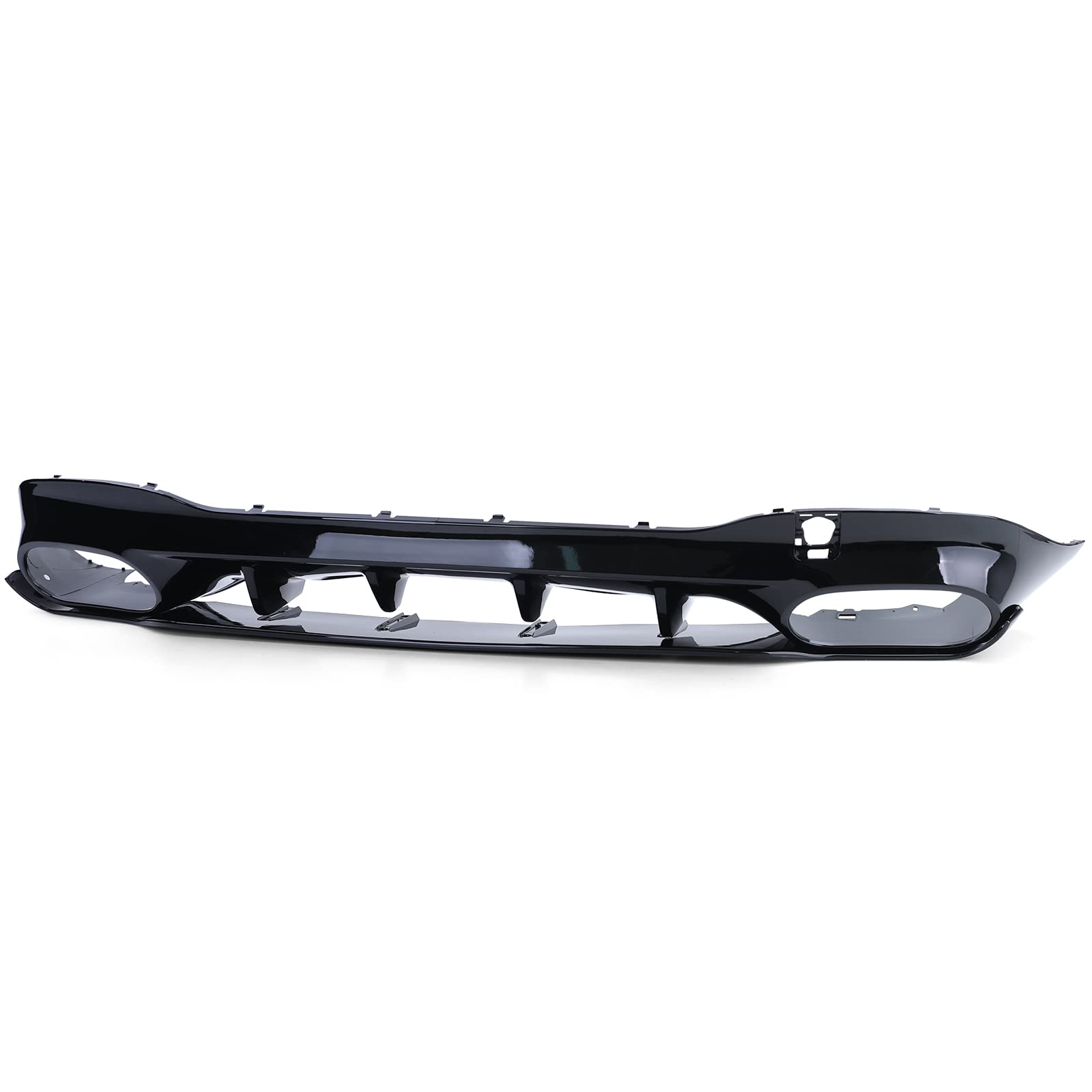 Heckdiffusor Schwarz Glanz + Doppel Endrohre Schwarz für Mercedes CLA C118 X118