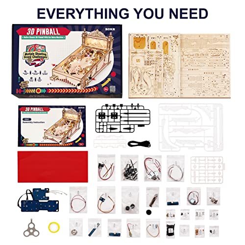 ROKR Miniature Pinball Machine-3D Wooden Puzzles for Adults-DIY Wood Model Kits for Adults-Toy Gifts for Ages 14 and Up by ROKR - Image 5