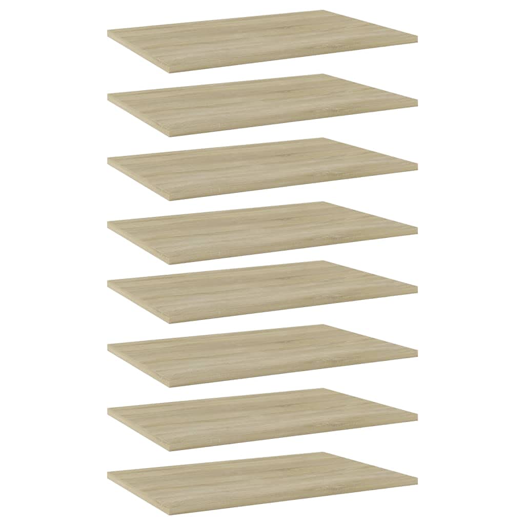 Fregramei 8pcs Bookshelf Boards Replacement Panels Organizer Display Shelves Storage Units, Engineered Wood Bookshelf Boards, Sonoma Oak 23.6"x15.7"x0.6",-831